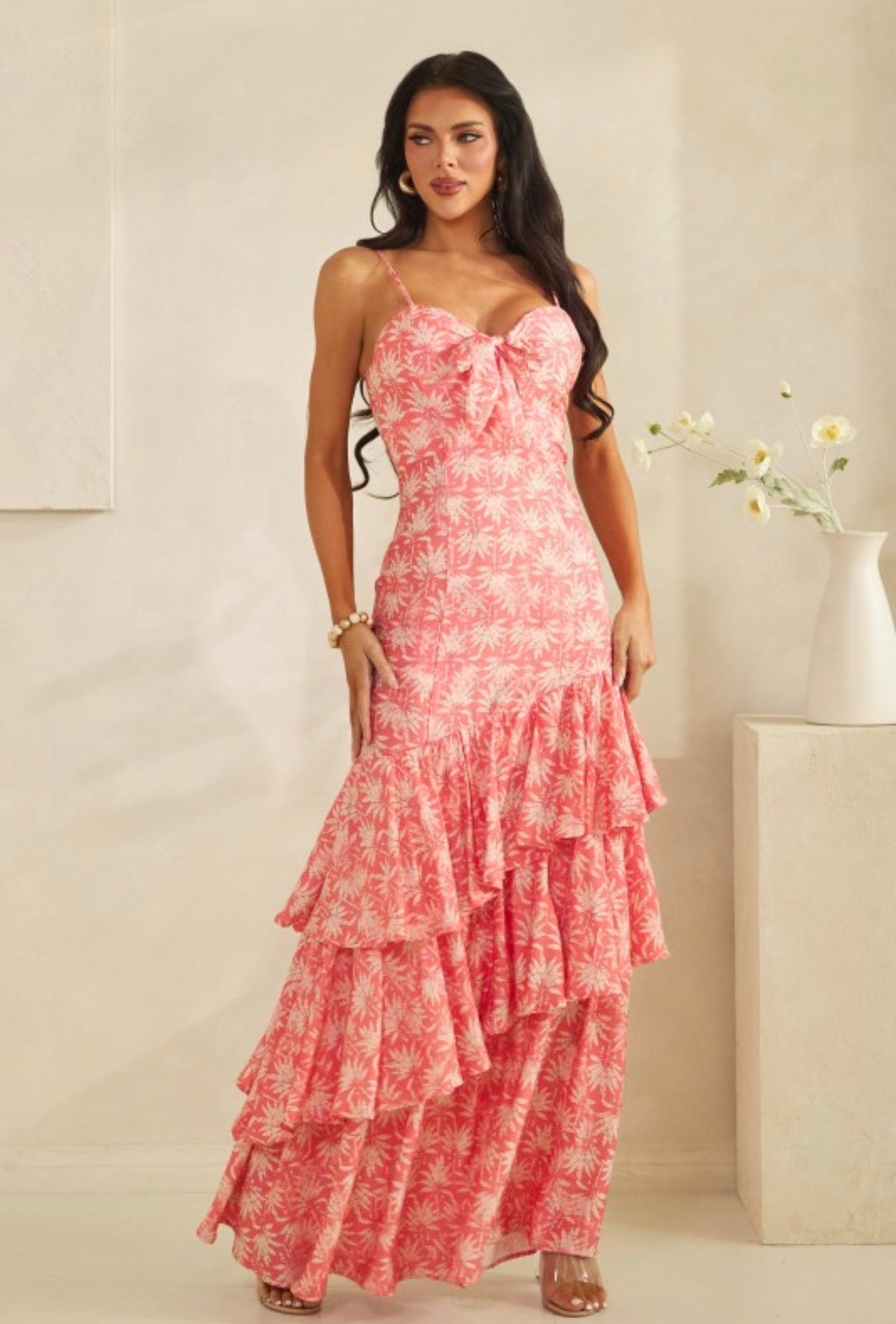 Blue Ruffle Maxi Dress