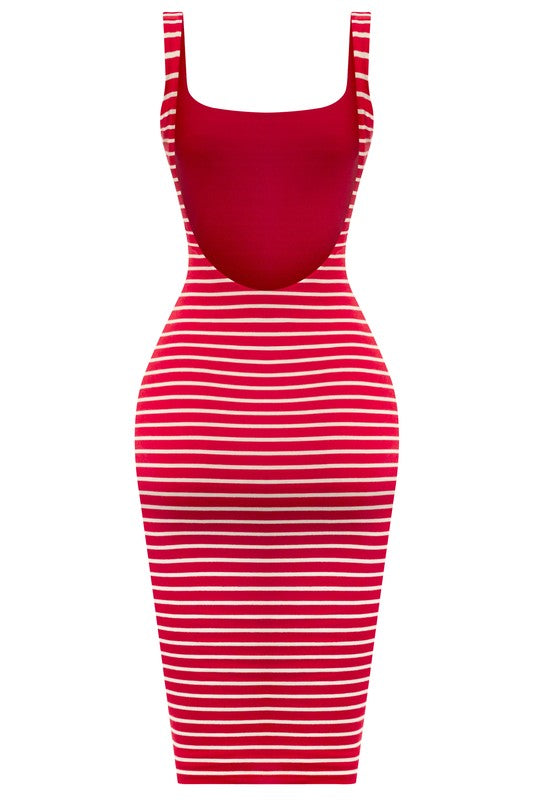 Black / Red Stripped Long Dress