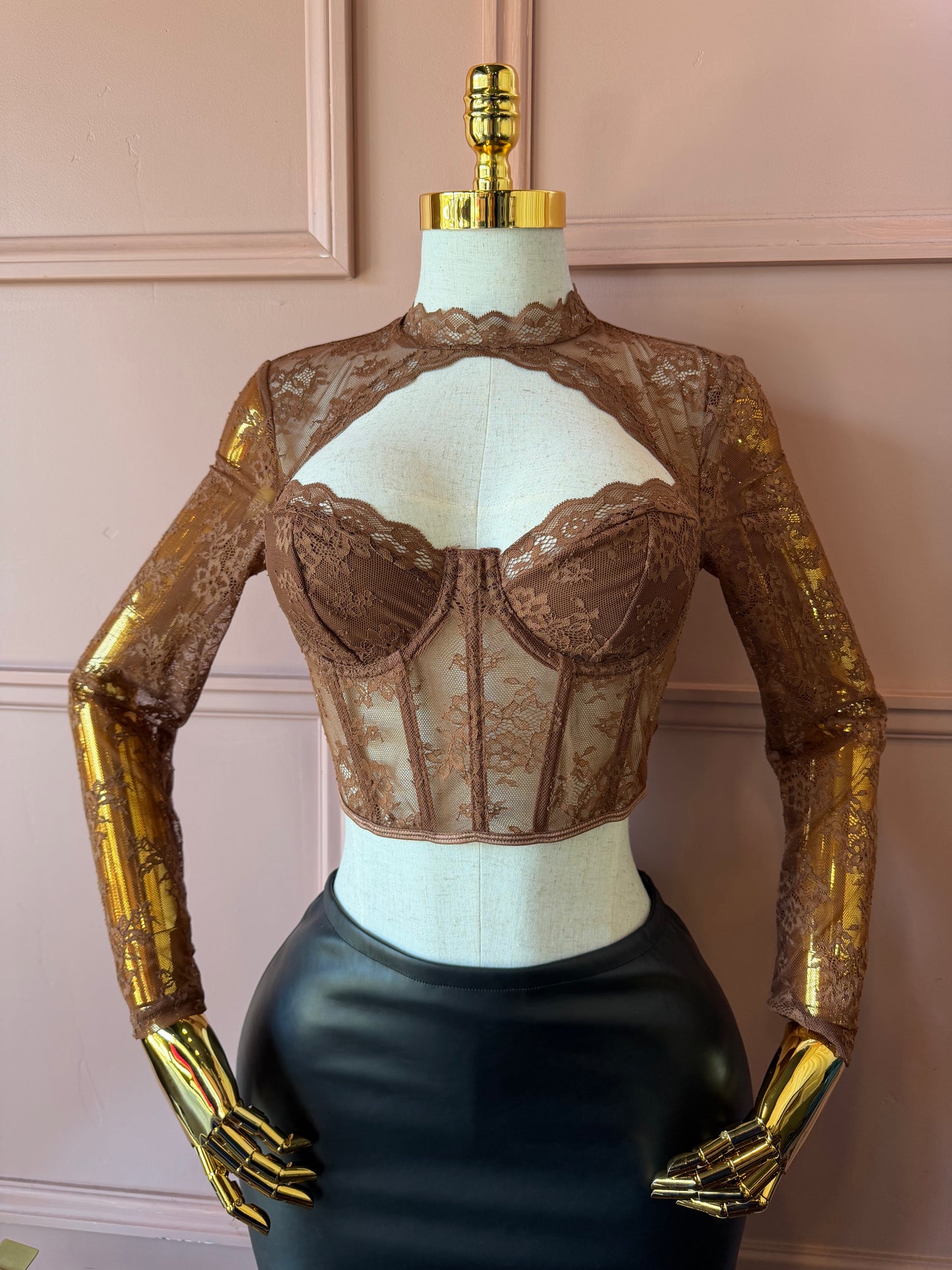 Black/Brown Mesh Long Sleeve