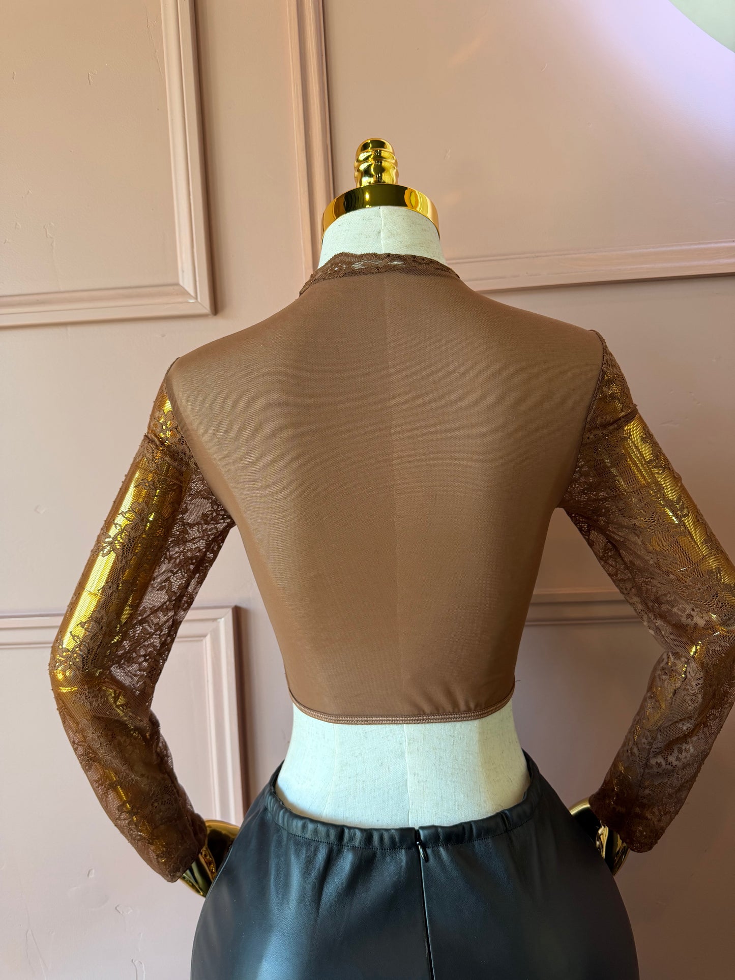 Black/Brown Mesh Long Sleeve