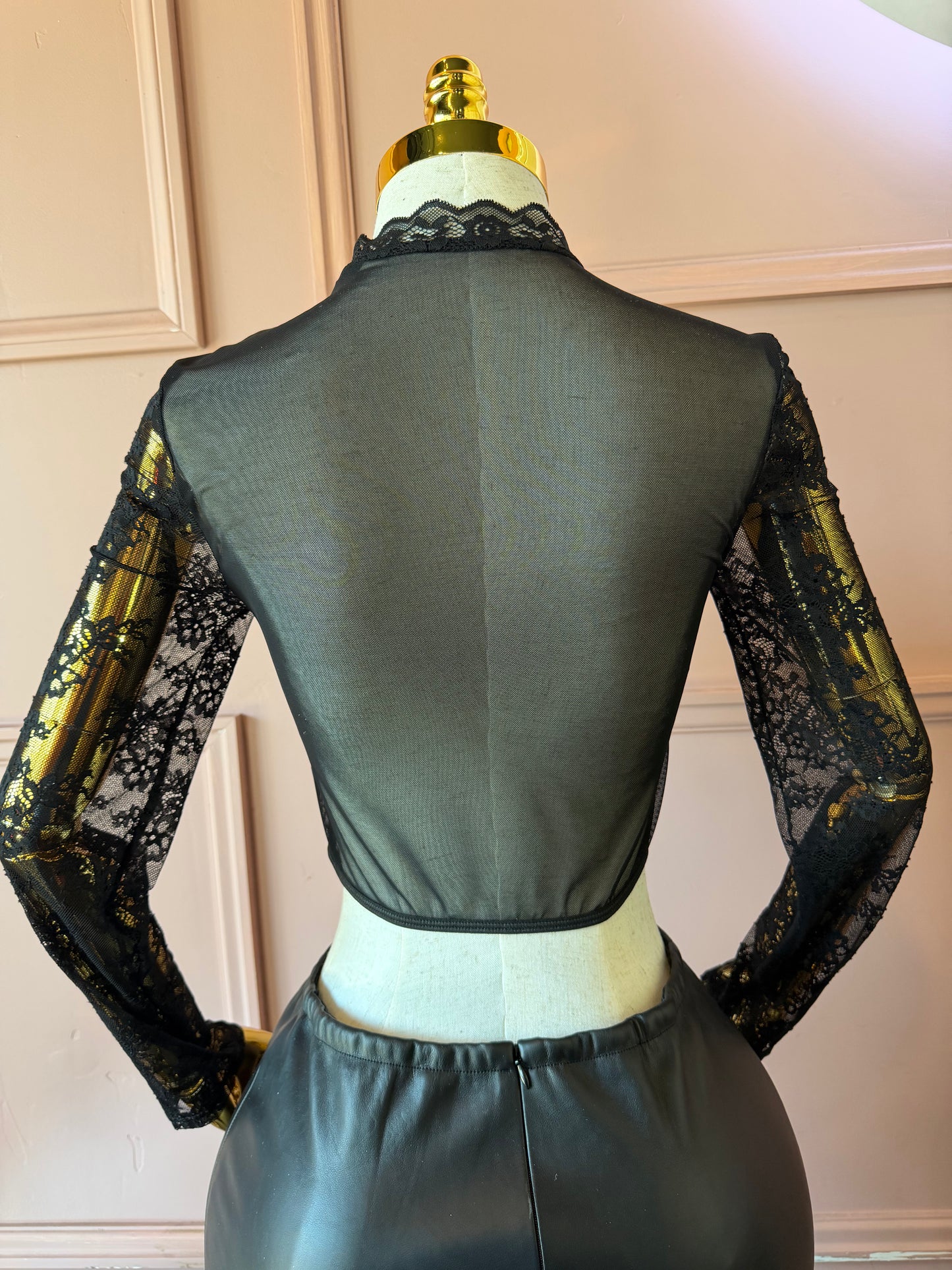 Black/Brown Mesh Long Sleeve