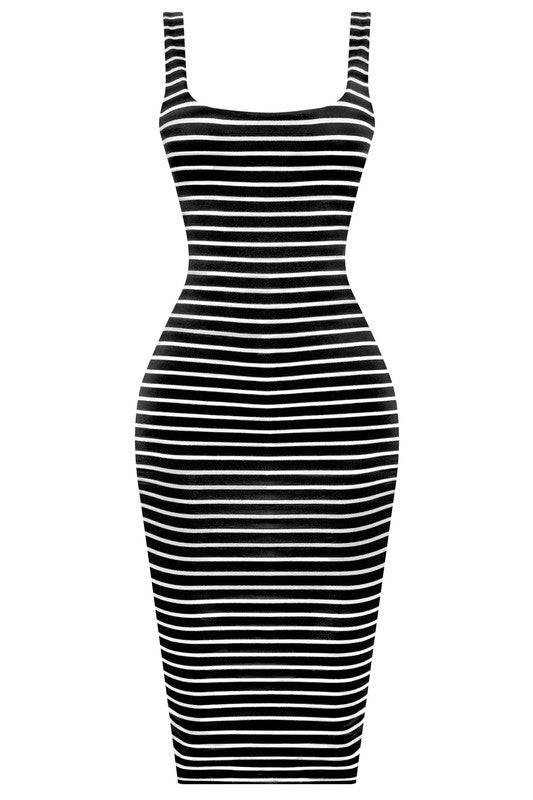Black / Red Stripped Long Dress