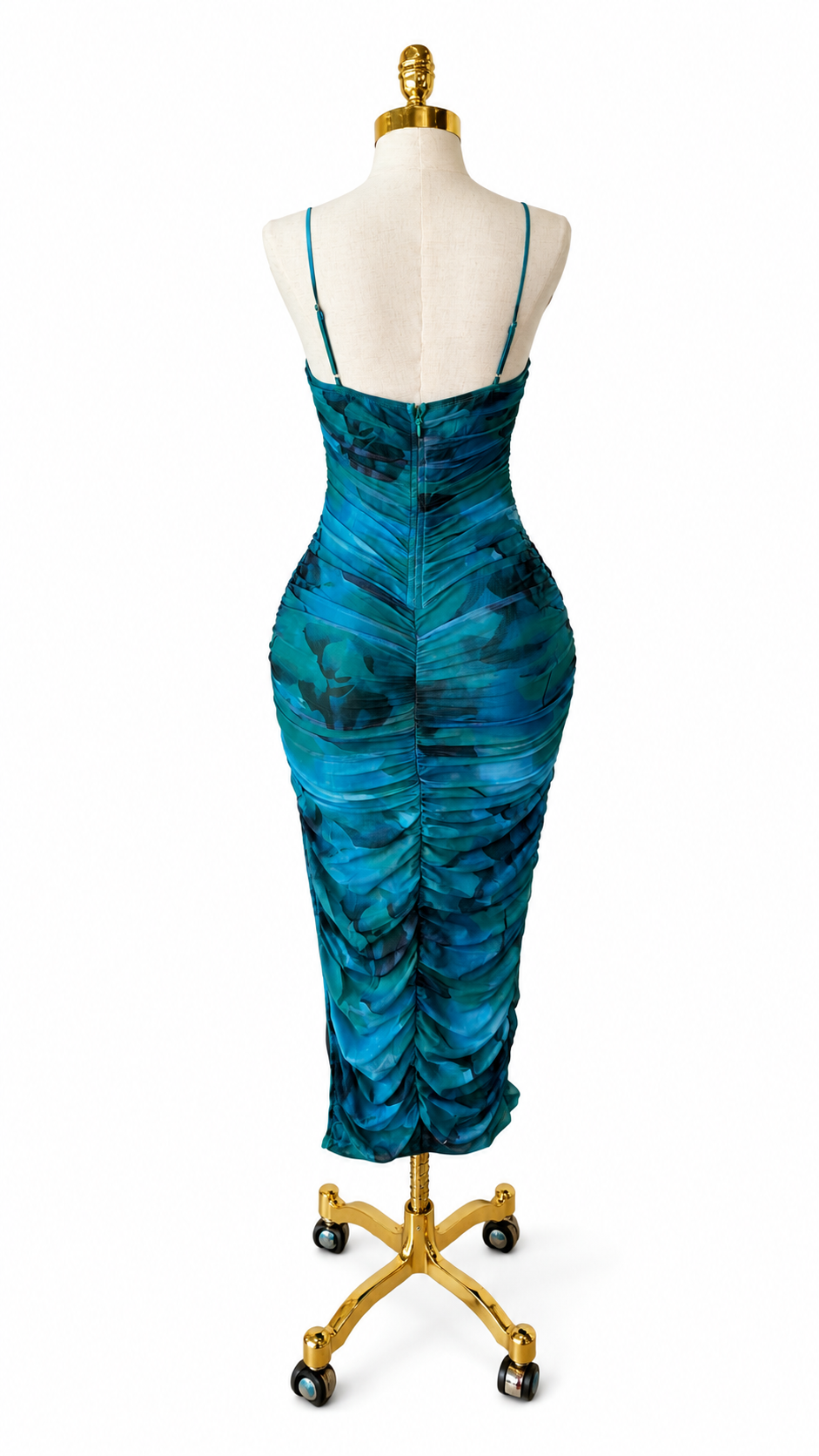 Yaritza turquoise scrunch dress