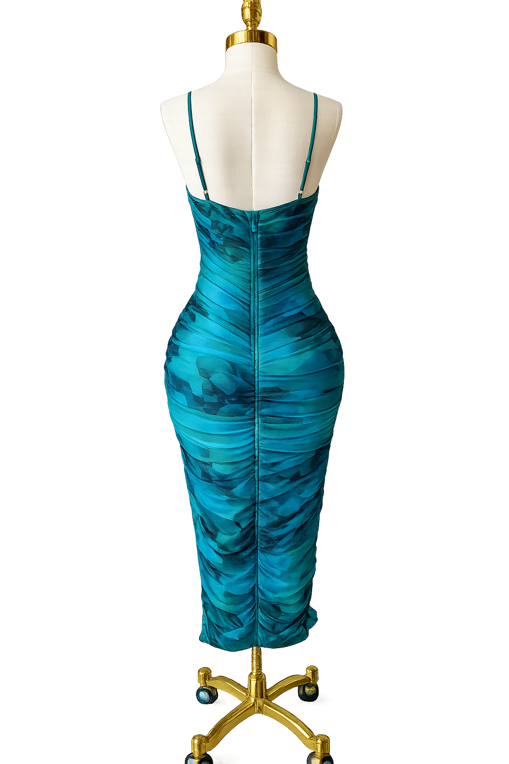 Yaritza turquoise scrunch dress