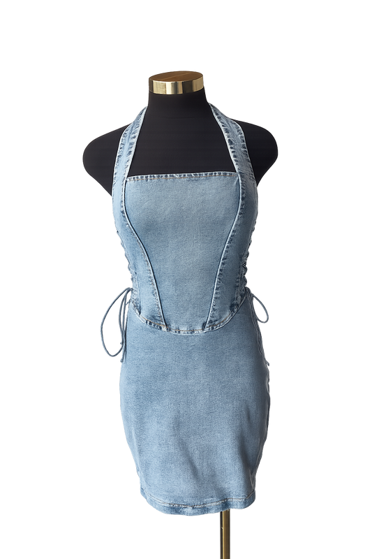 Angelina Denim Haulter Dress