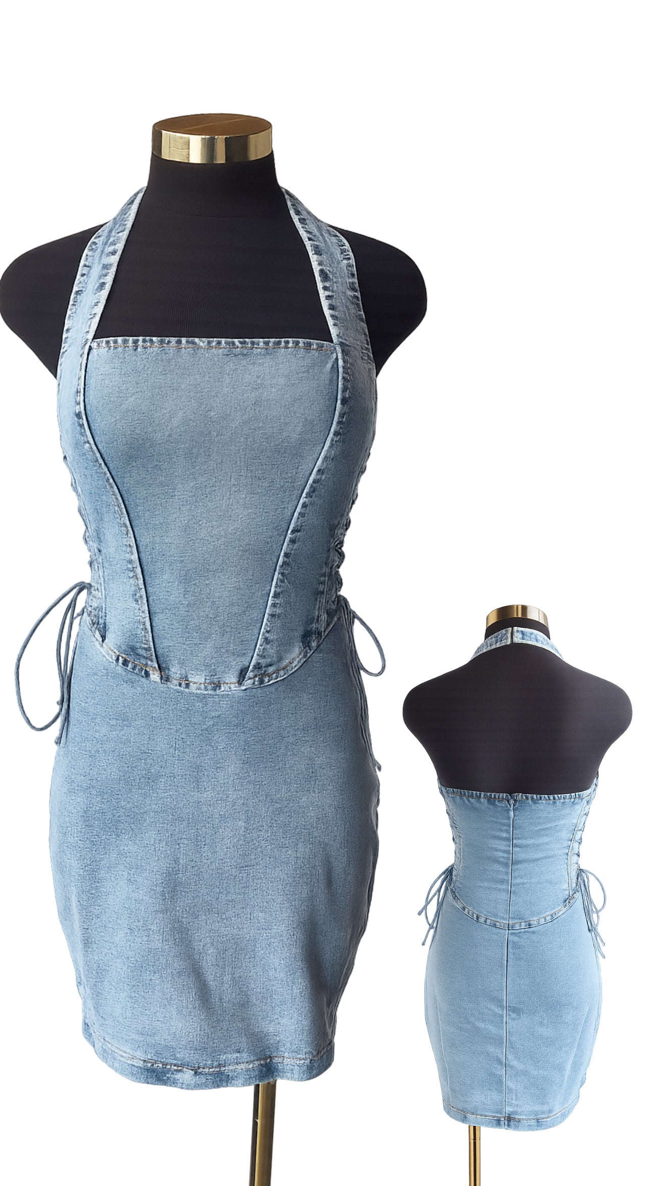 Angelina Denim Haulter Dress