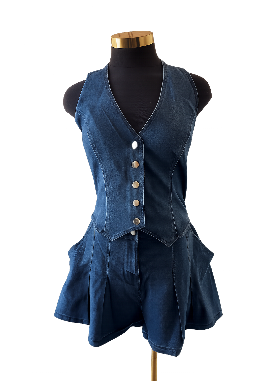 Elena Dark Denim Romper