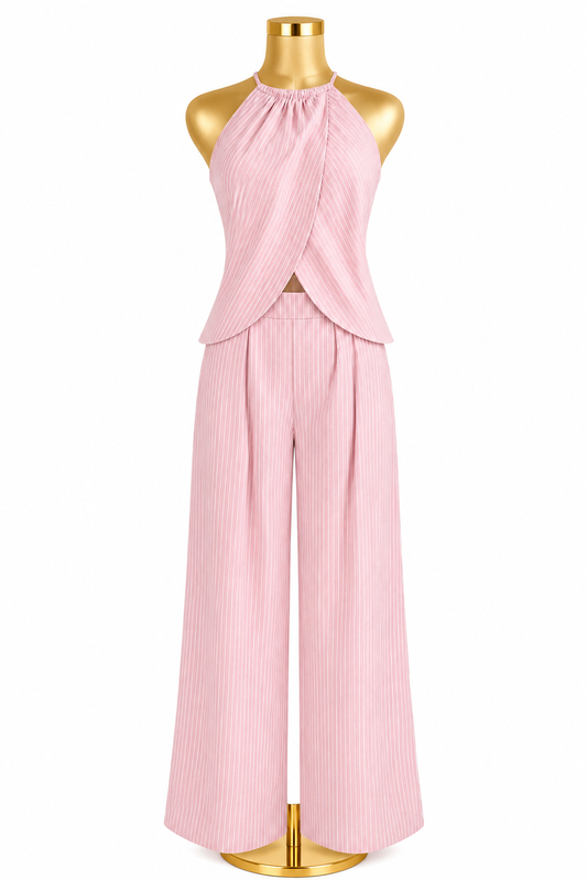 Pink Stripped 2 Piece Set